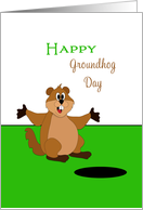 Groundhog Day Card-Groundhog With Arms Extended-February 2 card