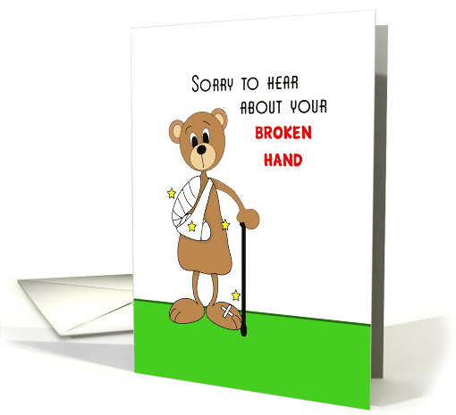 Broken Hand Broken Bones Get Well Greeting Card Brown... (1011537)