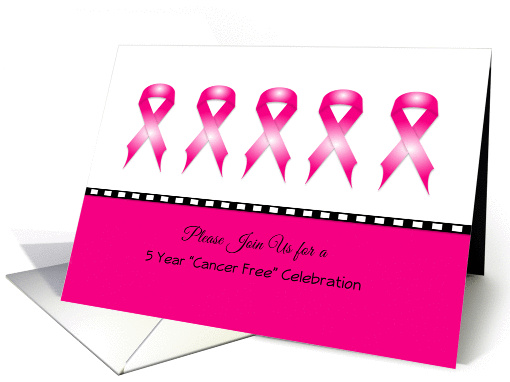 Breast Cancer Free Party Invitation-5/Five Years-Breast... (1012261)