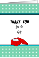 Thank You For the Gift Greeting Card-Unwrapped Red Box Open Present card