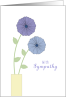 Sympathy / Condolence Card-Blue Flowers in Tan Vase card