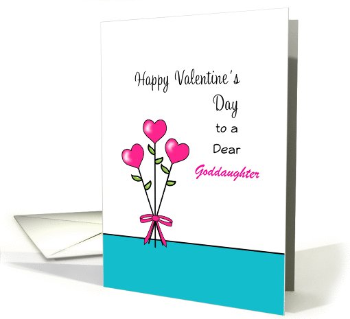 For Goddaughter Valentine's Day Greeting Card-Heart... (1025501)