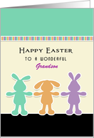 For Grandson Easter Greeting Card-Three Bunny Rabbits-Custom Text card