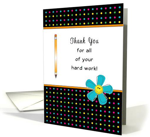 For Employee Appreciation Thank You Greeting Card Pencil... (1025581)