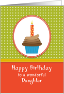 For Daughter Birthday Greeting Card-Chocolate Cupcake-Candle card