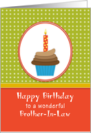 For Brother-In-Law Birthday Greeting Card-Chocolate Cupcake-Candle card