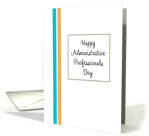 Administrative Professionals Day Greeting Card-Orange-Blue Stripe card