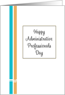 Administrative Professionals Day Greeting Card-Orange-Blue Stripe card