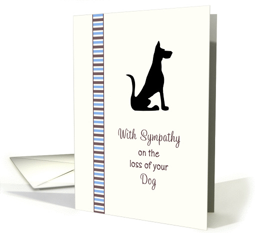 Loss of Dog-Pet Sympathy Greeting Card-Great Dane Silhouette card