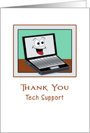 For Tech Support / IT Thank You Appreciation Greeting Card-Laptop card