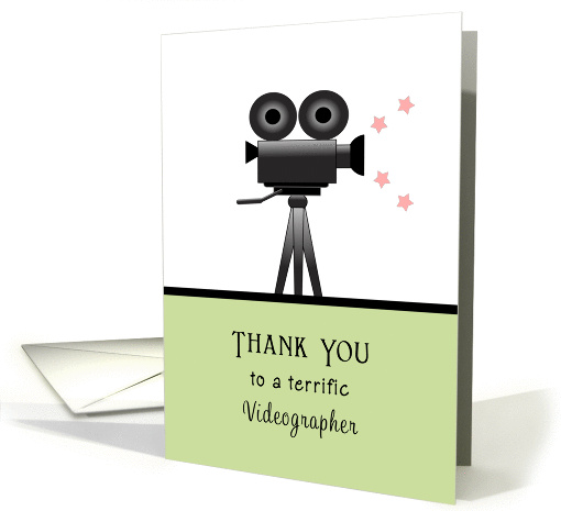 For Videographer Thank You Greeting Card-Wedding-Vintage Camera card