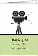 For Videographer Thank You Greeting Card-Wedding-Vintage Camera card