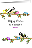 For Mother Easter Greeting Card-Chickadees-Custom Text card