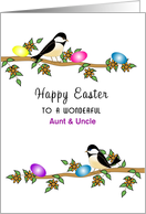 For Aunt & Uncle Easter Greeting Card-Chickadees-Custom Text card