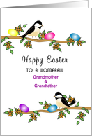 For Grandma & Grandpa Easter Greeting Card-Chickadees-Custom Text card