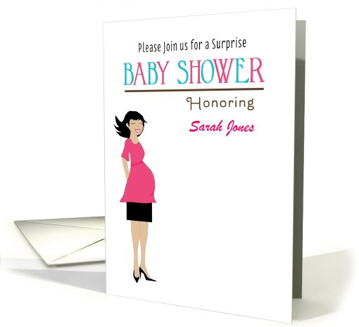 Baby Shower Invitation Card-Pregnant Girl in... (1049555)