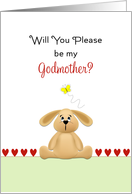 Be My Godmother Christening/Baptism Greeting Card-Bunny-Butterfly card