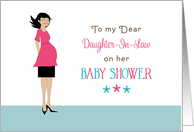 For Daughter-In-Law Baby Shower Greeting Card-Pregnant Girl card