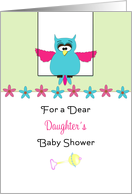 For Daughter Baby Shower Greeting Card-Pink Blue Owl card