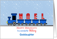 For Military Goddaughter Christmas Greeting Card-Train-Noel-Custom card