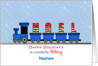 For Military Nephew Christmas Greeting Card-Train-Noel-Custom card