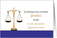 For Grandson Law School Graduation Greeting Card-Scale of Justice card