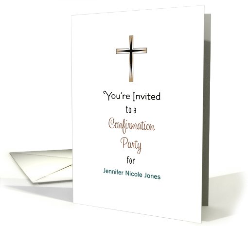 Confirmation Party Invitation Card-Tan and Black... (1089720)