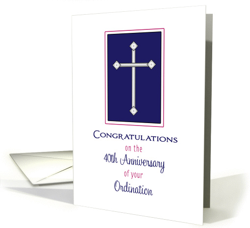 40th Anniversary Of Religious Life Greeting Card-Silvery... (1089828)