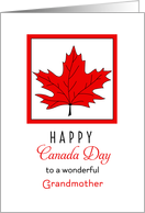 For Grandmother Canada Day Greeting Card-Red Maple Leaf card