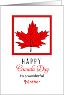 For Mother Canada Day Greeting Card-Red Maple Leaf card