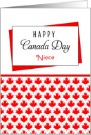 For Niece Canada Day Greeting Card - Maple Leaf Background card