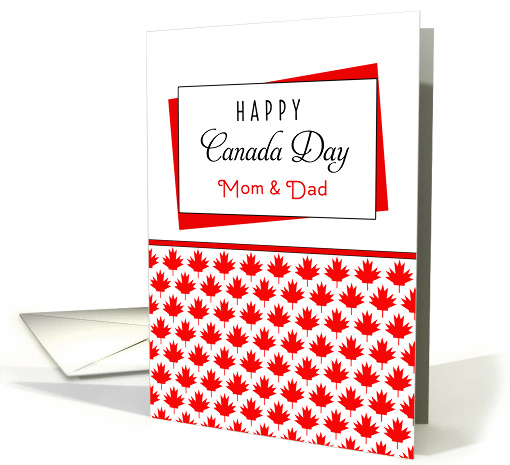 For Mom and Dad Canada Day Greeting Card - Maple Leaf Background card