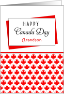 For Grandson Canada Day Greeting Card - Maple Leaf Background card