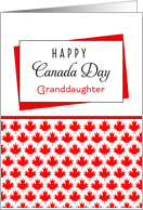 For Granddaughter Canada Day Greeting Card - Maple Leaf Background card