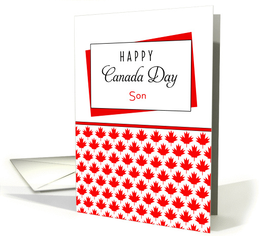 For Son Canada Day Greeting Card - Maple Leaf Background card