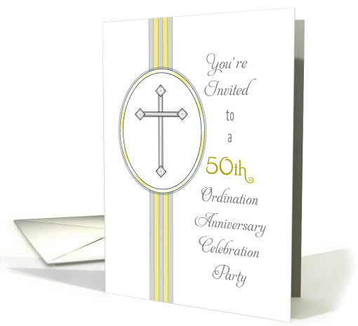 50th Ordination Party Invitation-Religious Life-Cross card (1099018)