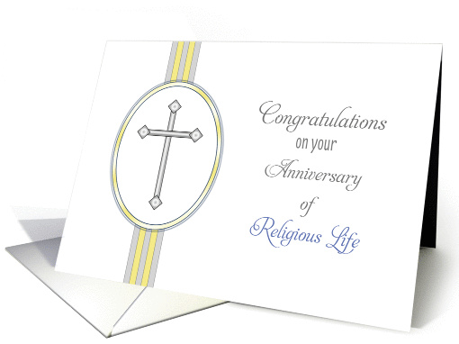 General Anniversary Congratulations Card-Religious Life-Cross card