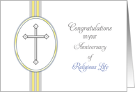 General Anniversary Congratulations Card-Religious Life-Cross card