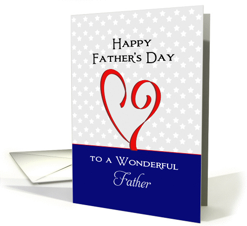 For Father/Dad Father's Day Greeting Card-Red Heart-Star... (1101594)