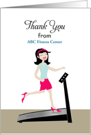 For Fitness Customers Thank You From Health Club-Treadmill-Custom Text card