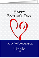 For Uncle Father’s Day Greeting Card-Red Heart-Star Background card