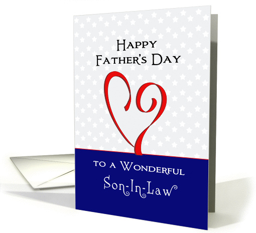For Son-In-Law Father's Day Greeting Card-Red Heart-Star... (1106596)