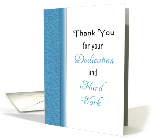 For Employee Anniversary Thank You Greeting Card - Blue Border card