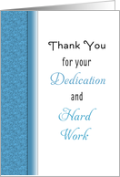 For Employee Anniversary Thank You Greeting Card - Blue Border card