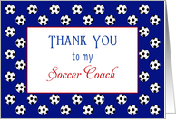 For Soccer Coach Thank You Card-Futbol-Soccer Ball Background card