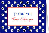 For Soccer Team Manager Thank You Greeting Card-Futbol-Soccer Ball card
