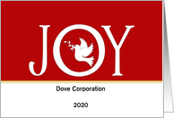 From Business Joy Christmas Card-White Dove-Red Background-Custom Text card