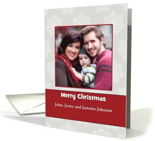 Christmas Photo Card-Customizable Text-Snowflake Design card (1124866)