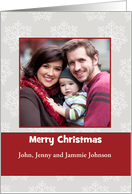 Christmas Photo Card-Customizable Text-Snowflake Design card