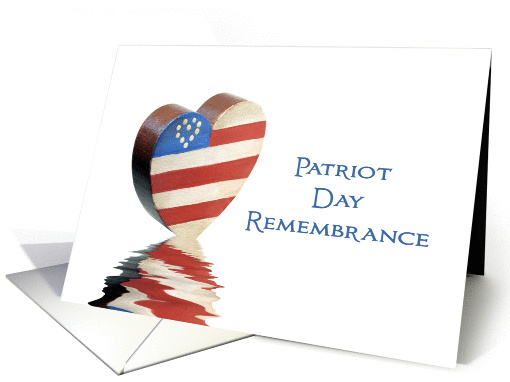 Patriot Day Remembrance Card-Patriotic Heart & Reflection-9/11 card